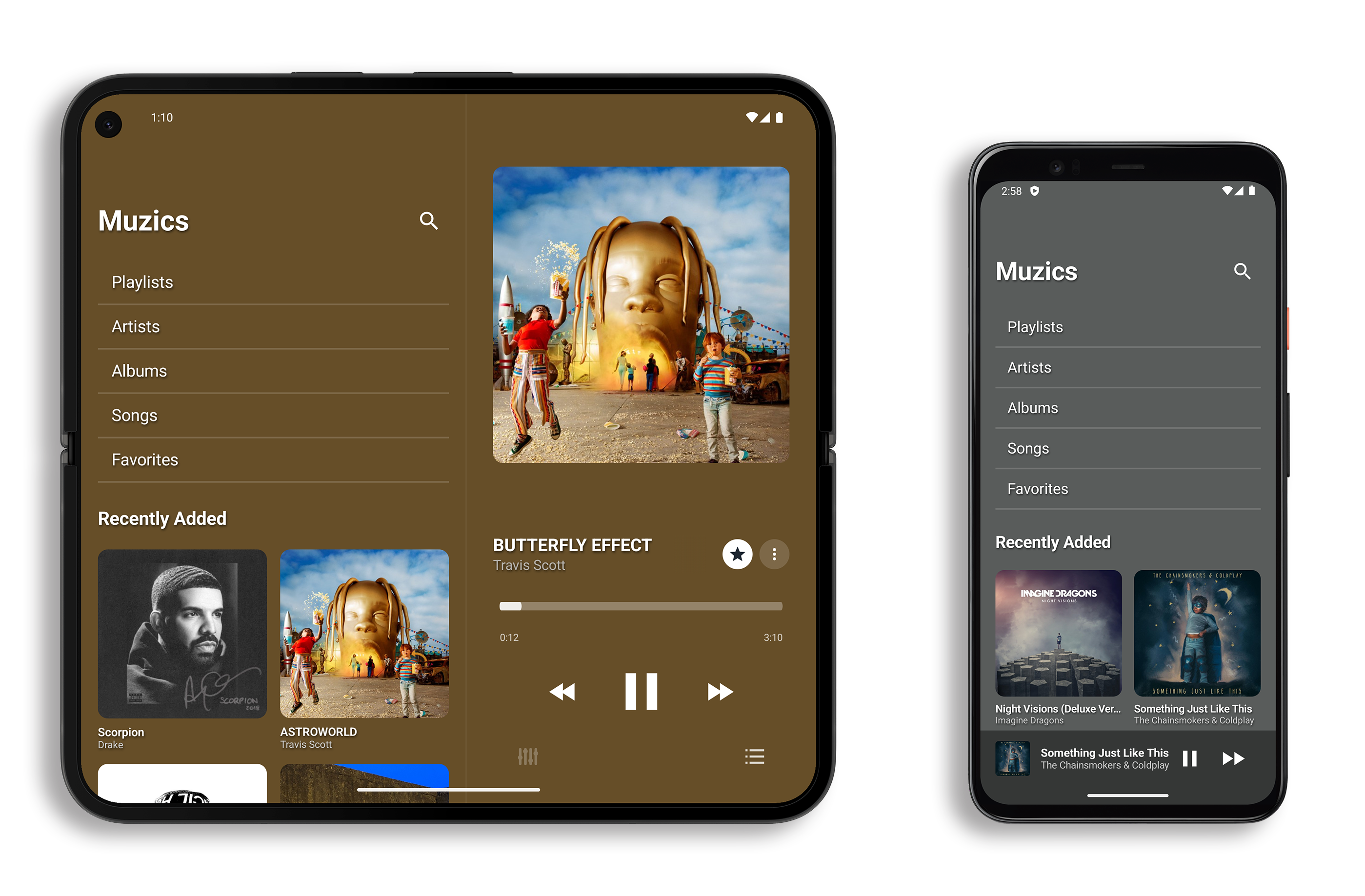 Muzics App Interface